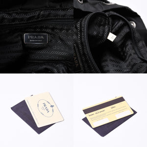 PRADA プラダ リュックサック Re-Nylon リナイロン バックパック ブラック ナイロン サフィアーノレザー 美品 中古 4b013226