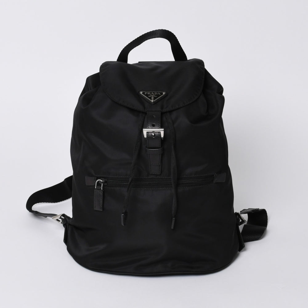 極美品 PRADA プラダ リュックサック バックパック BZ0032 ブラック ナイロン サフィアーノレザー 中古 4a000144