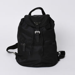 極美品 PRADA プラダ リュックサック バックパック BZ0032 ブラック ナイロン サフィアーノレザー 中古 4a000144