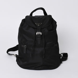 極美品 PRADA プラダ リュックサック バックパック BZ0032 ブラック ナイロン サフィアーノレザー 中古 4a000144