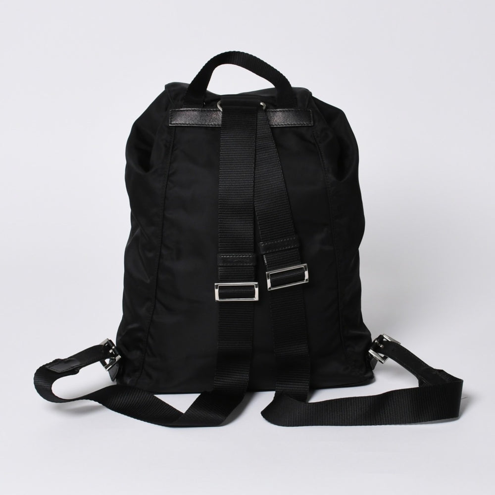 極美品 PRADA プラダ リュックサック バックパック BZ0032 ブラック ナイロン サフィアーノレザー 中古 4a000144