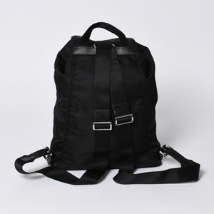 極美品 PRADA プラダ リュックサック バックパック BZ0032 ブラック ナイロン サフィアーノレザー 中古 4a000144