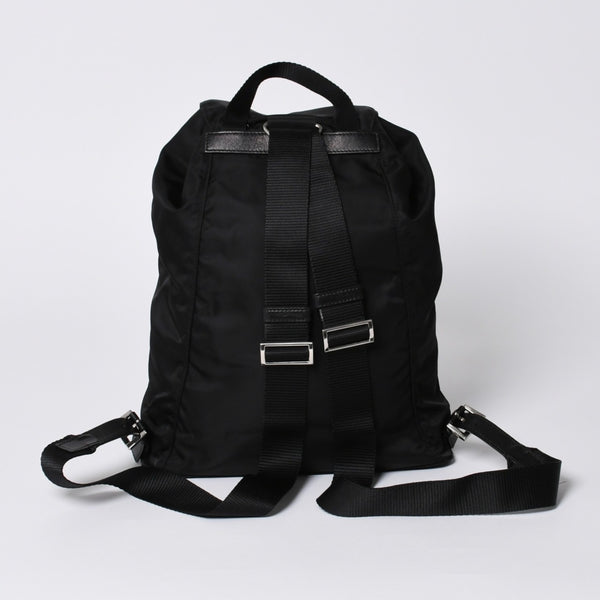 極美品 PRADA プラダ リュックサック バックパック BZ0032 ブラック ナイロン サフィアーノレザー 中古 4a000144