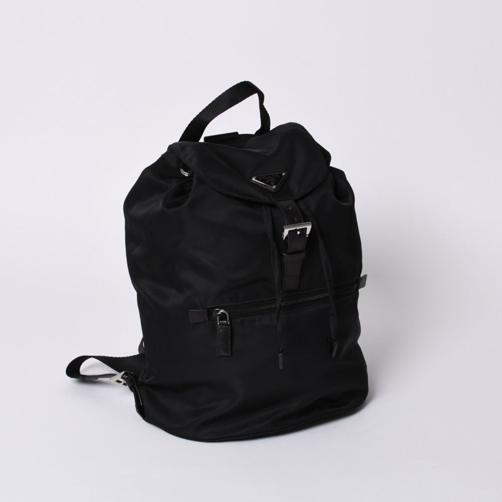極美品 PRADA プラダ リュックサック バックパック BZ0032 ブラック ナイロン サフィアーノレザー 中古 4a000144