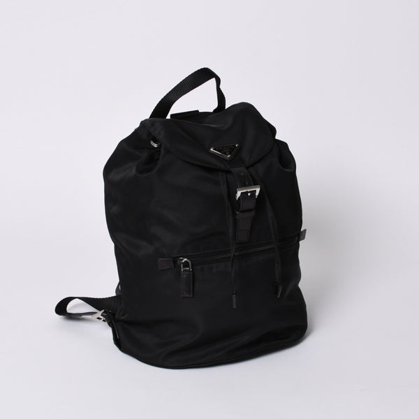 極美品 PRADA プラダ リュックサック バックパック BZ0032 ブラック ナイロン サフィアーノレザー 中古 4a000144
