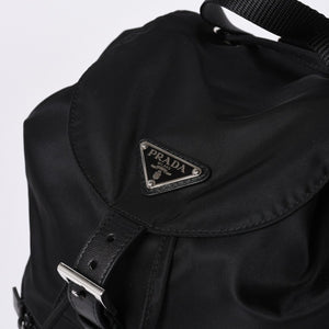 極美品 PRADA プラダ リュックサック バックパック BZ0032 ブラック ナイロン サフィアーノレザー 中古 4a000144