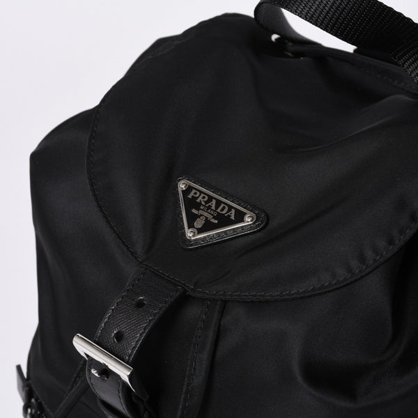 極美品 PRADA プラダ リュックサック バックパック BZ0032 ブラック ナイロン サフィアーノレザー 中古 4a000144