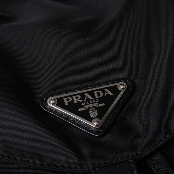 極美品 PRADA プラダ リュックサック バックパック BZ0032 ブラック ナイロン サフィアーノレザー 中古 4a000144