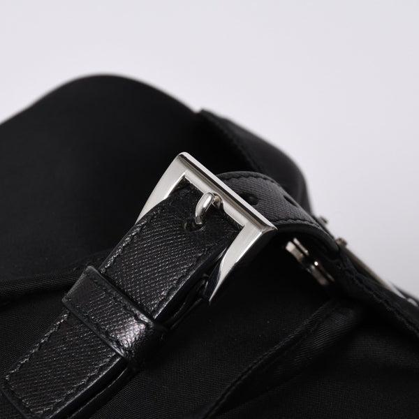 極美品 PRADA プラダ リュックサック バックパック BZ0032 ブラック ナイロン サフィアーノレザー 中古 4a000144