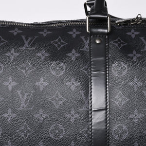 Very good condition LOUIS VUITTON Keepall Bandouliere 55 Boston bag M40605 Monogram Eclipse Used 4a000146