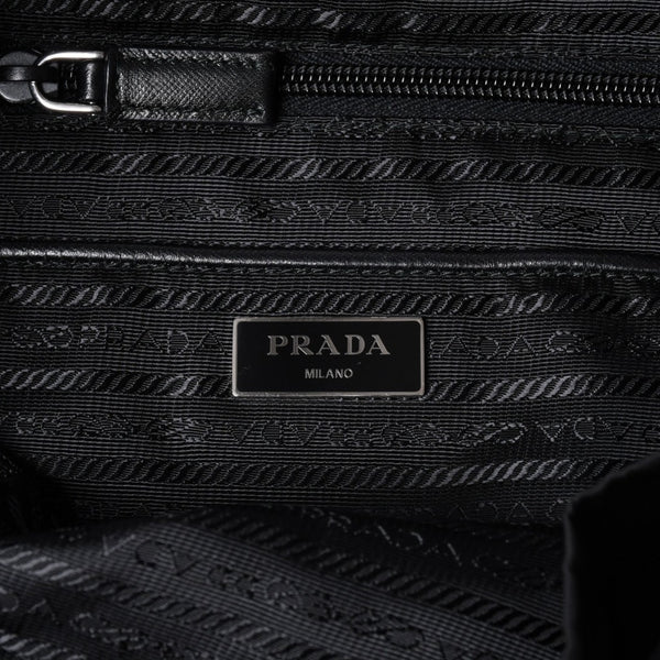 極美品 PRADA プラダ リュックサック バックパック BZ0032 ブラック ナイロン サフィアーノレザー 中古 4a000144