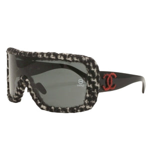 Mint condition CHANEL sunglasses, eyewear, tweed, 71367 S0187 3N, Coco Mark, size 70▫︎0 120 Used 4b000012