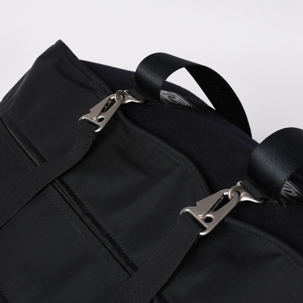 Very Good Condition CHANEL CHANEL Sports Line Boston Bag No. 9 Coco Mark Nylon Canvas Felt Leather Navy Black Used 4a000067