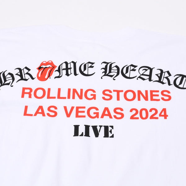 New and unused CHROME HEARTS TheRolling Stones Las Vegas 2024 Limited Short Sleeve T-shirt Size XXL Used 4a000118