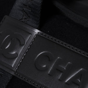 Very Good Condition CHANEL CHANEL Sports Line Boston Bag No. 9 Coco Mark Nylon Canvas Felt Leather Navy Black Used 4a000067