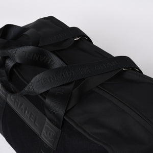 Very Good Condition CHANEL CHANEL Sports Line Boston Bag No. 9 Coco Mark Nylon Canvas Felt Leather Navy Black Used 4a000067