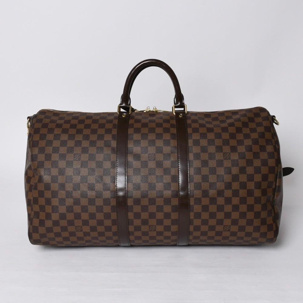 極美品 LOUISVUITTON ルイヴィトン ボストンバッグ N41414 キーポルバンドリエール55 ダミエエベヌ ゴールド金具 中古 4a000716