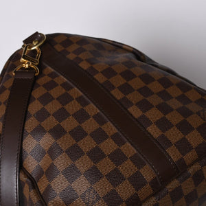 Very good condition LOUISVUITTON Louis Vuitton Boston bag N41414 Keepall Bandouliere 55 Damier Ebene Gold hardware Used 4a000716
