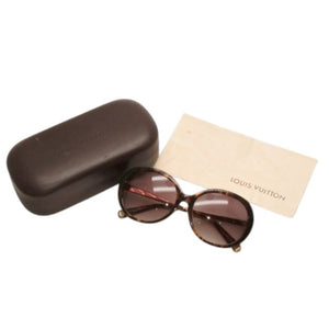 LOUIS VUITTON BLUEBLL Sunglasses Eyewear Z0596W Size 57□17 Tortoiseshell Color Gold Good Condition Used 4a000080