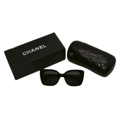 CHANEL Sunglasses Eyewear 5422-B-A c.501/T8 Size 53□17 140 Coco Mark Rhinestone Black Good Condition Used 4a000075