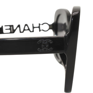 CHANEL Sunglasses Eyewear 5422-B-A c.501/T8 Size 53□17 140 Coco Mark Rhinestone Black Good Condition Used 4a000075