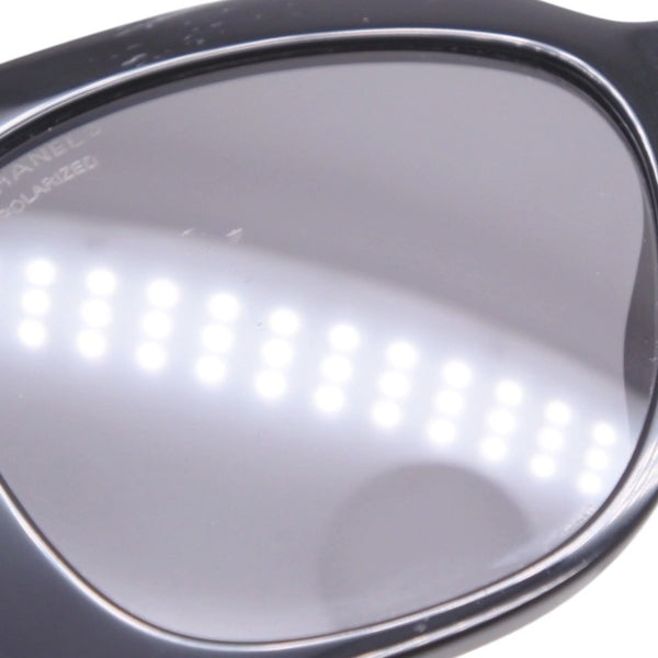 CHANEL Sunglasses Eyewear 5422-B-A c.501/T8 Size 53□17 140 Coco Mark Rhinestone Black Good Condition Used 4a000075