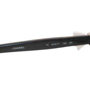 CHANEL Sunglasses Eyewear Size 60□17 135 Coco Mark White Black Good Condition Used 4a000078