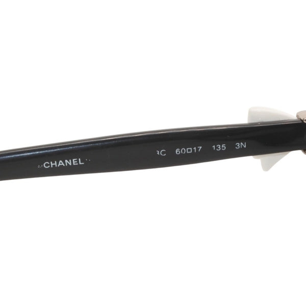 CHANEL Sunglasses Eyewear Size 60□17 135 Coco Mark White Black Good Condition Used 4a000078