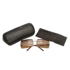 CHANEL Half Rim Sunglasses Eyewear 4092-B c.125/13 Size 62□15 120 Coco Mark Rhinestone Good Condition Used 4a000128