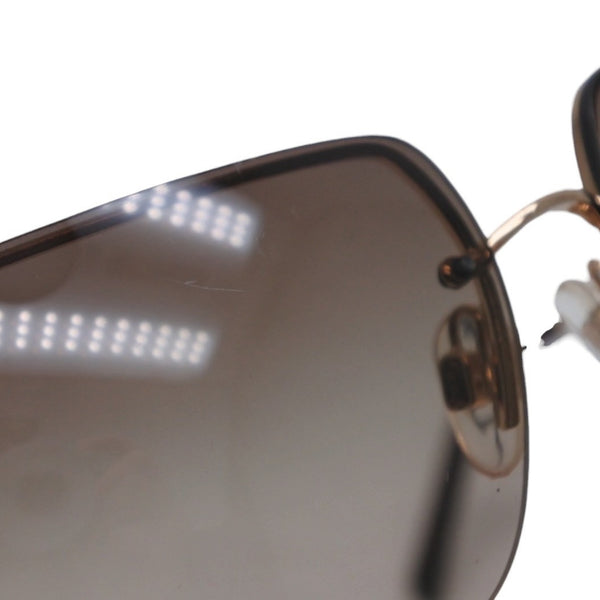 CHANEL Half Rim Sunglasses Eyewear 4092-B c.125/13 Size 62□15 120 Coco Mark Rhinestone Good Condition Used 4a000128