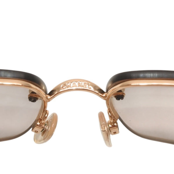 CHANEL Half Rim Sunglasses Eyewear 4092-B c.125/13 Size 62□15 120 Coco Mark Rhinestone Good Condition Used 4a000128