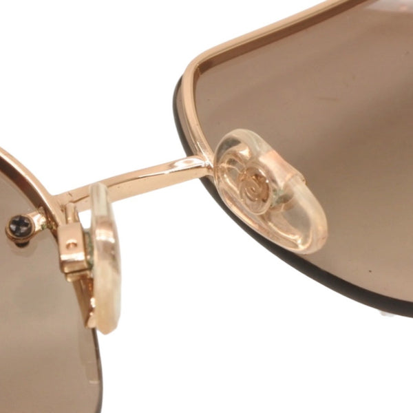 CHANEL Half Rim Sunglasses Eyewear 4092-B c.125/13 Size 62□15 120 Coco Mark Rhinestone Good Condition Used 4a000128