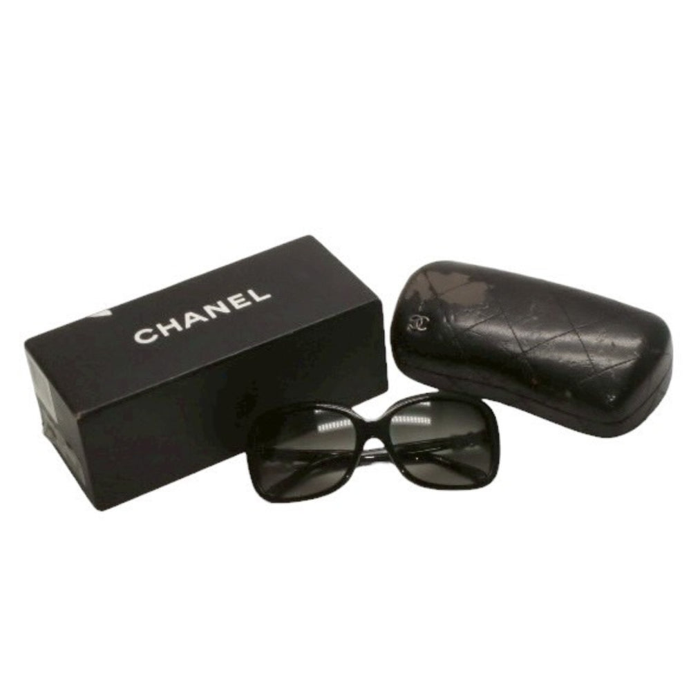 CHANEL シャネル サングラス アイウェア 5171-A c.501/3C サイズ60□17 135 ココマーク リボン ブラック 美品 中古 4a000074
