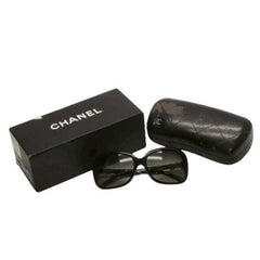 CHANEL Sunglasses Eyewear 5171-A c.501/3C Size 60□17 135 Coco Mark Ribbon Black Good Condition Used 4a000074