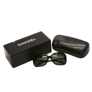 CHANEL Sunglasses Eyewear 5171-A c.501/3C Size 60□17 135 Coco Mark Ribbon Black Good Condition Used 4a000074