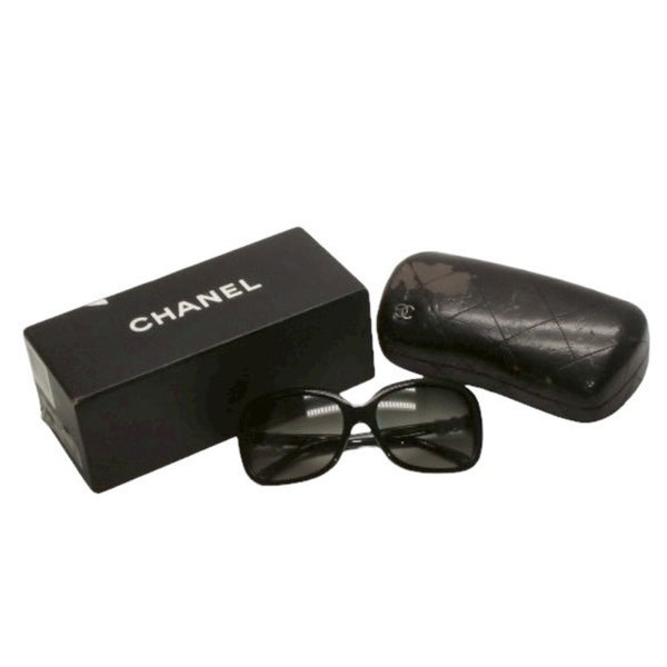 CHANEL Sunglasses Eyewear 5171-A c.501/3C Size 60□17 135 Coco Mark Ribbon Black Good Condition Used 4a000074