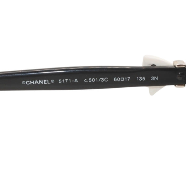 CHANEL Sunglasses Eyewear 5171-A c.501/3C Size 60□17 135 Coco Mark Ribbon Black Good Condition Used 4a000074