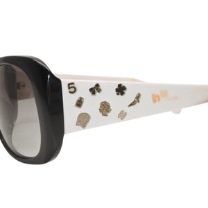 CHANEL シャネル サングラス アイウェア 5123 c.1026/11 サイズ55□15 135 ココマーク ホワイト ブラック 美品 中古 4a000036