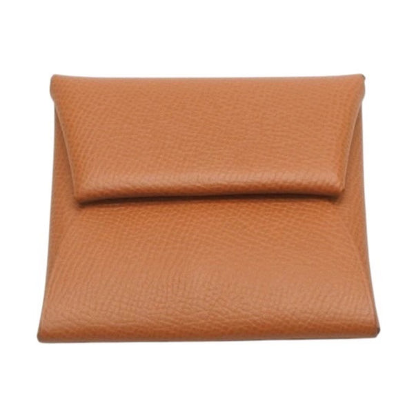 新品未使用品 HERMES エルメス バスティア GM ヴォ―エプソン ゴールドブラウン W刻印 コインケース 小銭入れ 財布 レザー シルバー金具 中古 4b014170