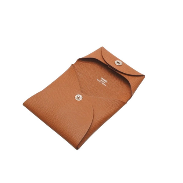 新品未使用品 HERMES エルメス バスティア GM ヴォ―エプソン ゴールドブラウン W刻印 コインケース 小銭入れ 財布 レザー シルバー金具 中古 4b014170