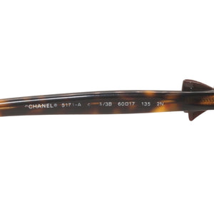 CHANEL シャネル サングラス アイウェア 5171-A サイズ60□17 135 ココマーク リボン べっ甲カラー ブラウン 美品 中古 4a000076