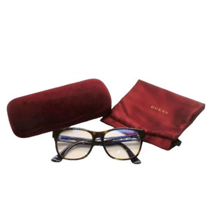 GUCCI グッチ 度入りメガネ アイウェア GG0004OA 003 サイズ55□17-150 べっ甲カラー ブルー レッド 美品 中古 4a000072