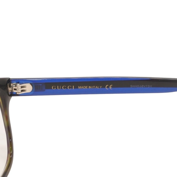 GUCCI グッチ 度入りメガネ アイウェア GG0004OA 003 サイズ55□17-150 べっ甲カラー ブルー レッド 美品 中古 4a000072