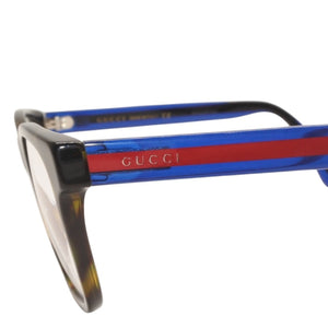 GUCCI グッチ 度入りメガネ アイウェア GG0004OA 003 サイズ55□17-150 べっ甲カラー ブルー レッド 美品 中古 4a000072