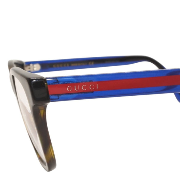 GUCCI グッチ 度入りメガネ アイウェア GG0004OA 003 サイズ55□17-150 べっ甲カラー ブルー レッド 美品 中古 4a000072