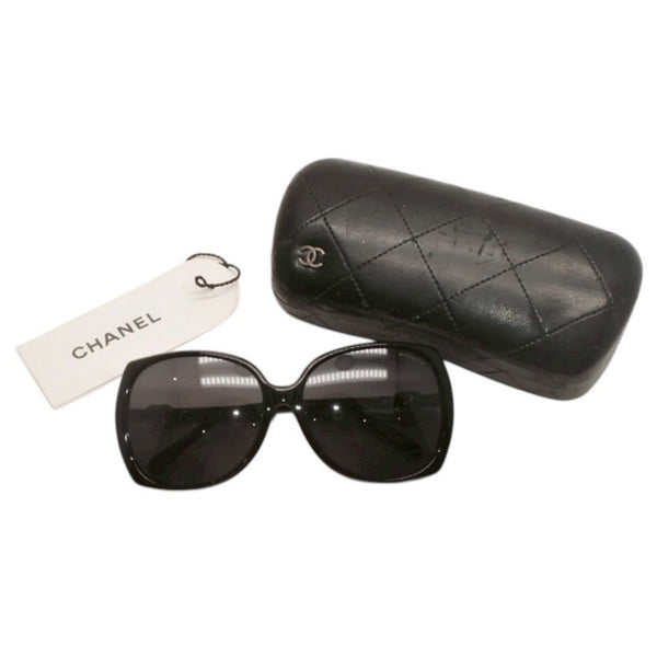 CHANEL Sunglasses Eyewear 55216 C.501/3C Size 61□16 135 Here Mark Black Good Condition Used 4a000079