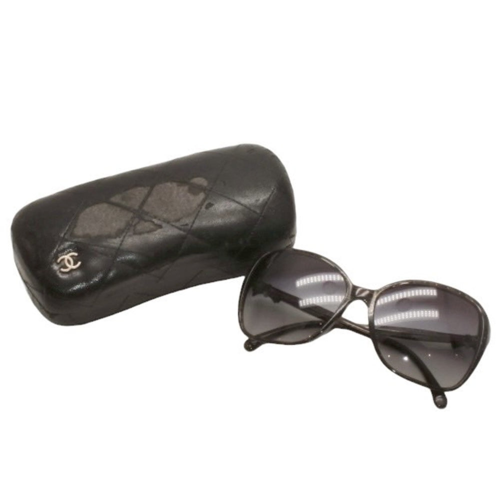 CHANEL シャネル サングラス アイウェア 5205-A c1263/3C サイズ58□16 135 ココマーク リボン ブラック ラメ 美品 中古 4a000033