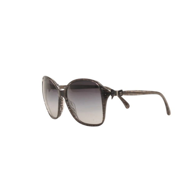 CHANEL Sunglasses Eyewear 5205-A c1263/3C Size 58□16 135 Coco Mark Ribbon Black Lame Good Condition Used 4a000033