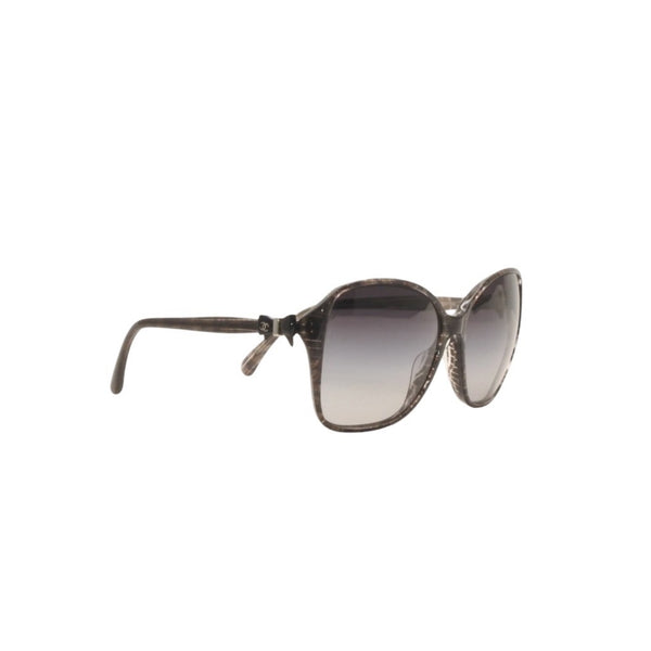 CHANEL Sunglasses Eyewear 5205-A c1263/3C Size 58□16 135 Coco Mark Ribbon Black Lame Good Condition Used 4a000033