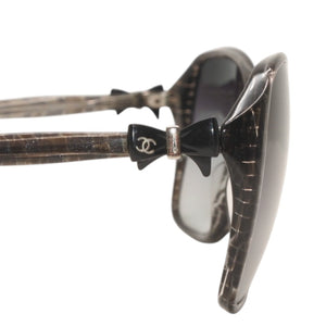 CHANEL Sunglasses Eyewear 5205-A c1263/3C Size 58□16 135 Coco Mark Ribbon Black Lame Good Condition Used 4a000033